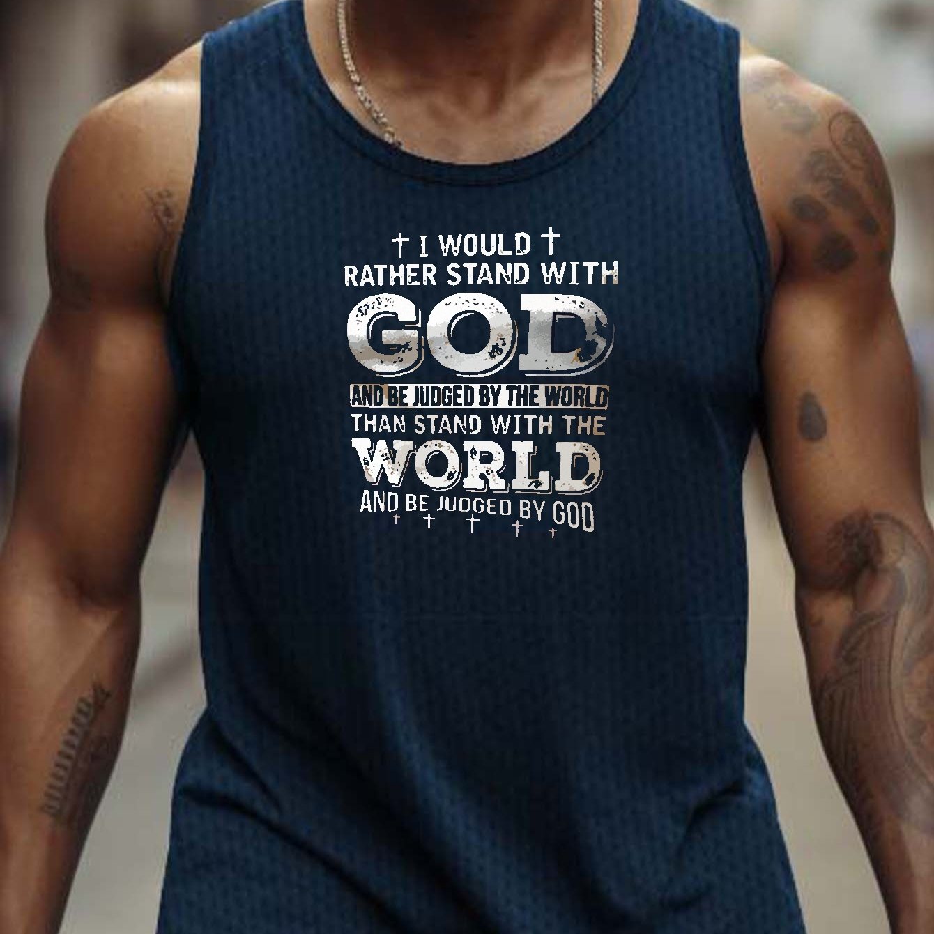I Would Rather Stand With GOD t Men's Christian Tank Top claimedbygoddesigns