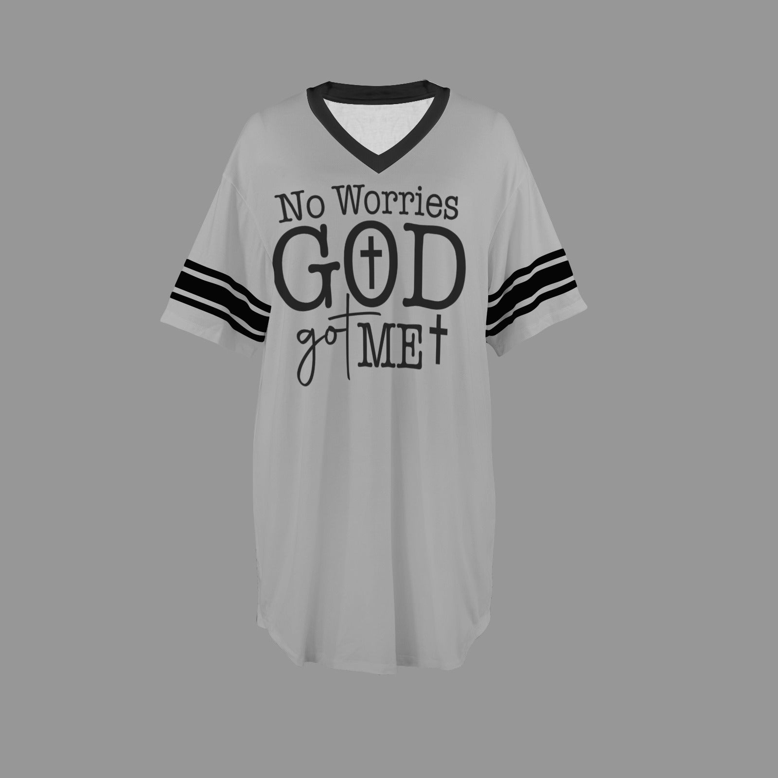 No Worries God Got Me Christian Women's V-Neck Short Sleeved Nightdresses