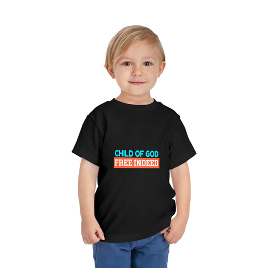 Child Of God Free Indeed Christian Toddler T-Shirt Printify