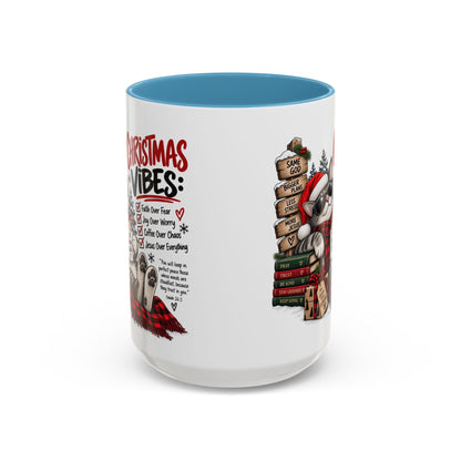 Christmas Vibes: Jesus Over Everything Santa Cat Coffee Mug