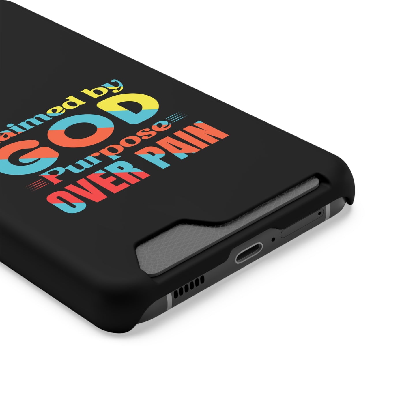 Claimed By God Purpose Over Pain Christian Phone Case With Card Holder Printify