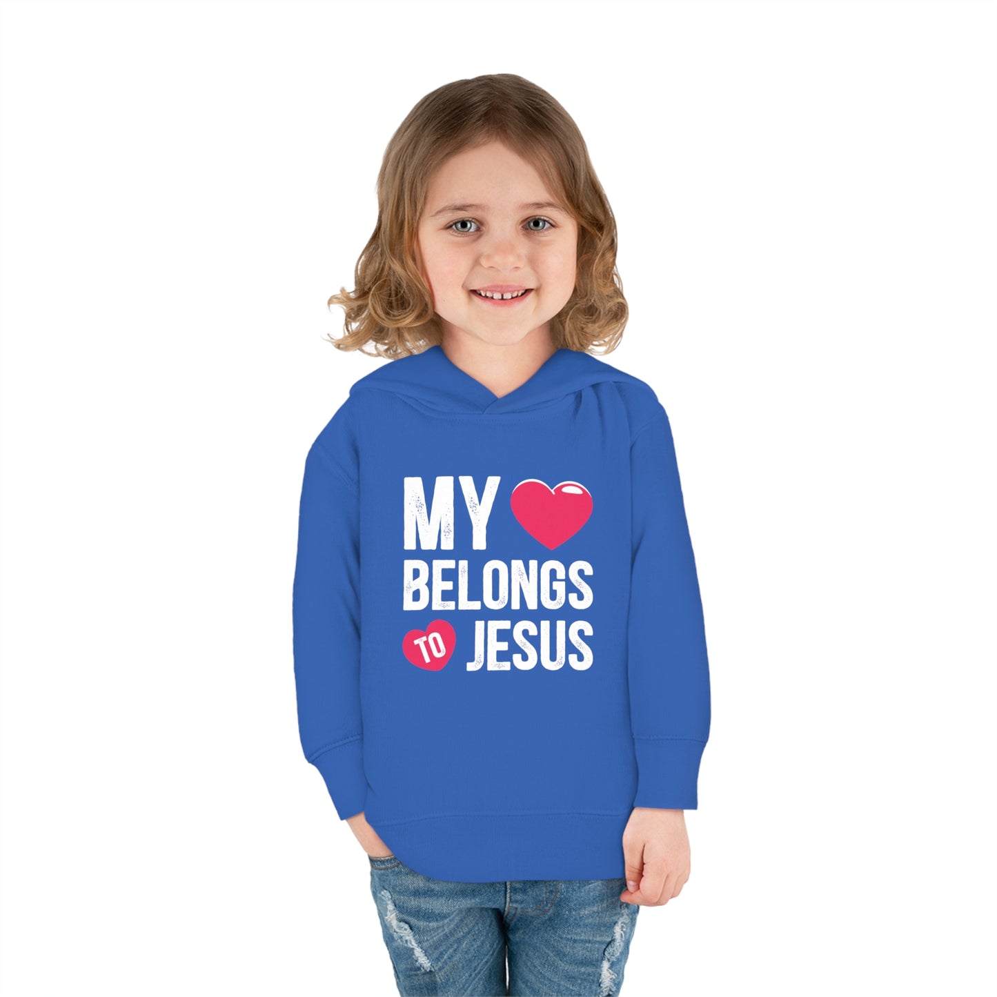 My Heart Belongs To Jesus Christian Toddler Pullover Fleece Hooded Sweatshirt