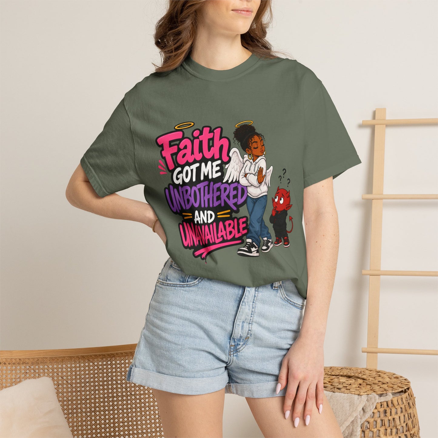 Faith Got Me Unbothered T-Shirt — Christian Inspirational Graphic Tee - ClaimedbyGodDesigns