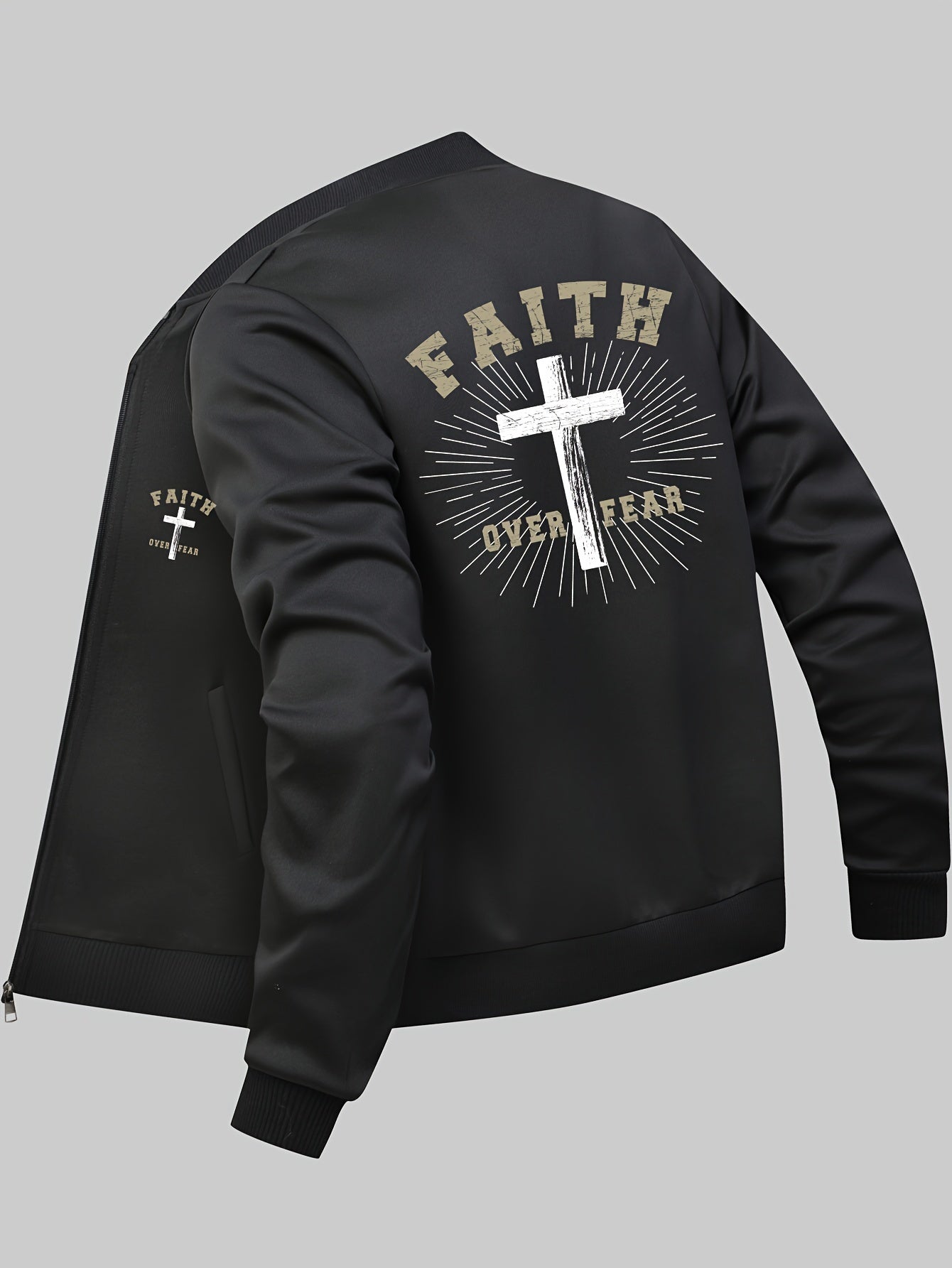 Faith Over Fear Men's Christian Jacket claimedbygoddesigns