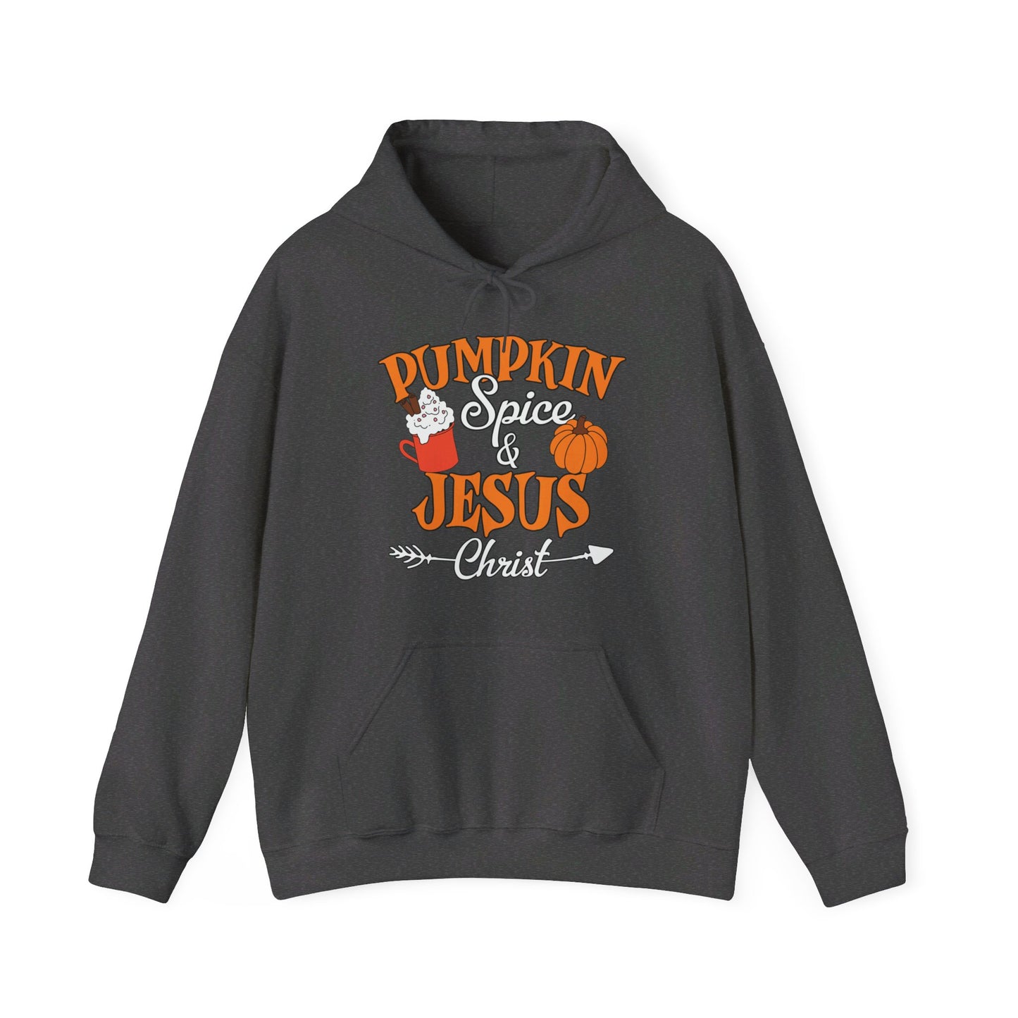 Pumpkin Spice And Jesus Christ Halloween Unisex Christian Pullover Hooded Sweatshirt