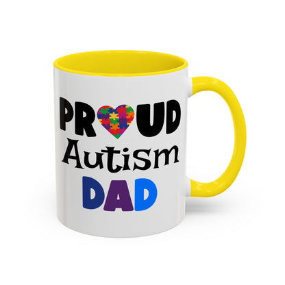 Proud Autism Dad Accent Coffee Mug - Perfect Gift for Fathers