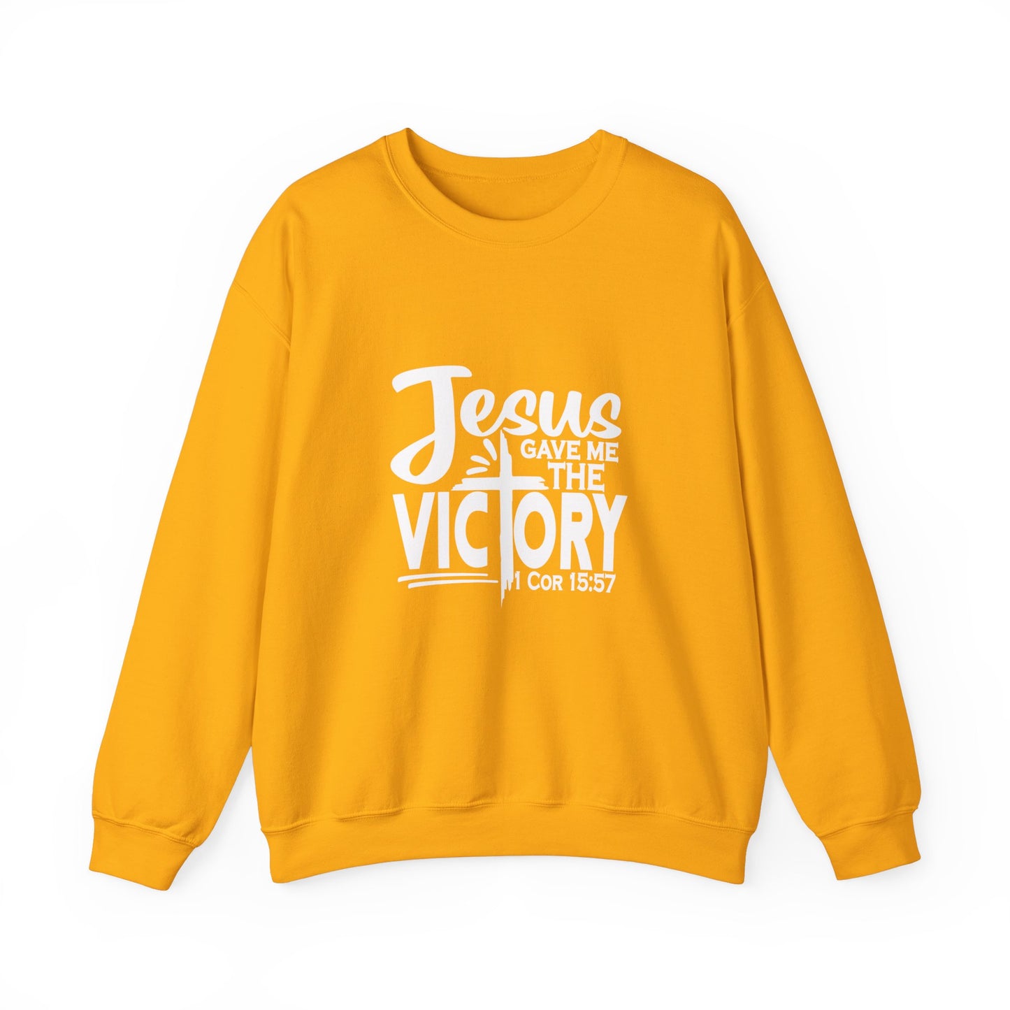 Jesus Gave Me The Victory Unisex Heavy Blend™ Crewneck Christian Sweatshirt