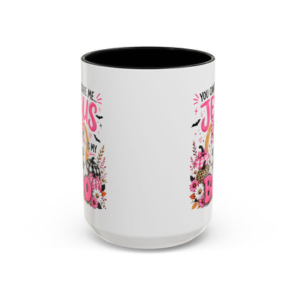 You Can’t Scare Me Jesus Is My Boo Coffee Mug — Halloween Christian Accent Mug