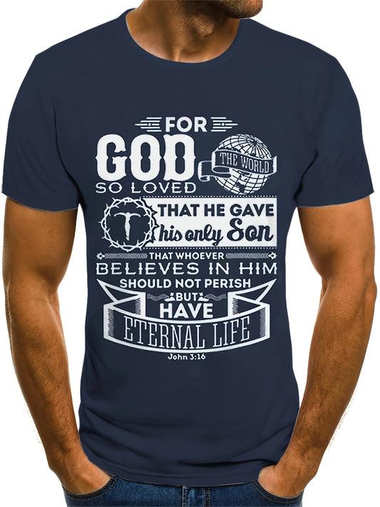 John 3:16 For God So Loved The World Men's Christian T-Shirt claimedbygoddesigns