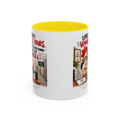 Christian Coffee Mug — “Lord, You Said Vengeance Is Yours” Funny Office Cubicle Prayer Gift
