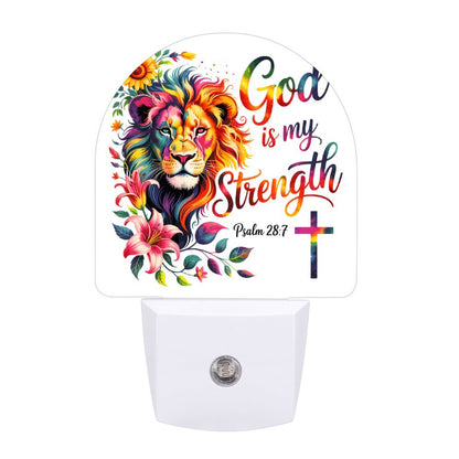 He Is My Strength Christian Night Light For Kids - ClaimedbyGodDesigns