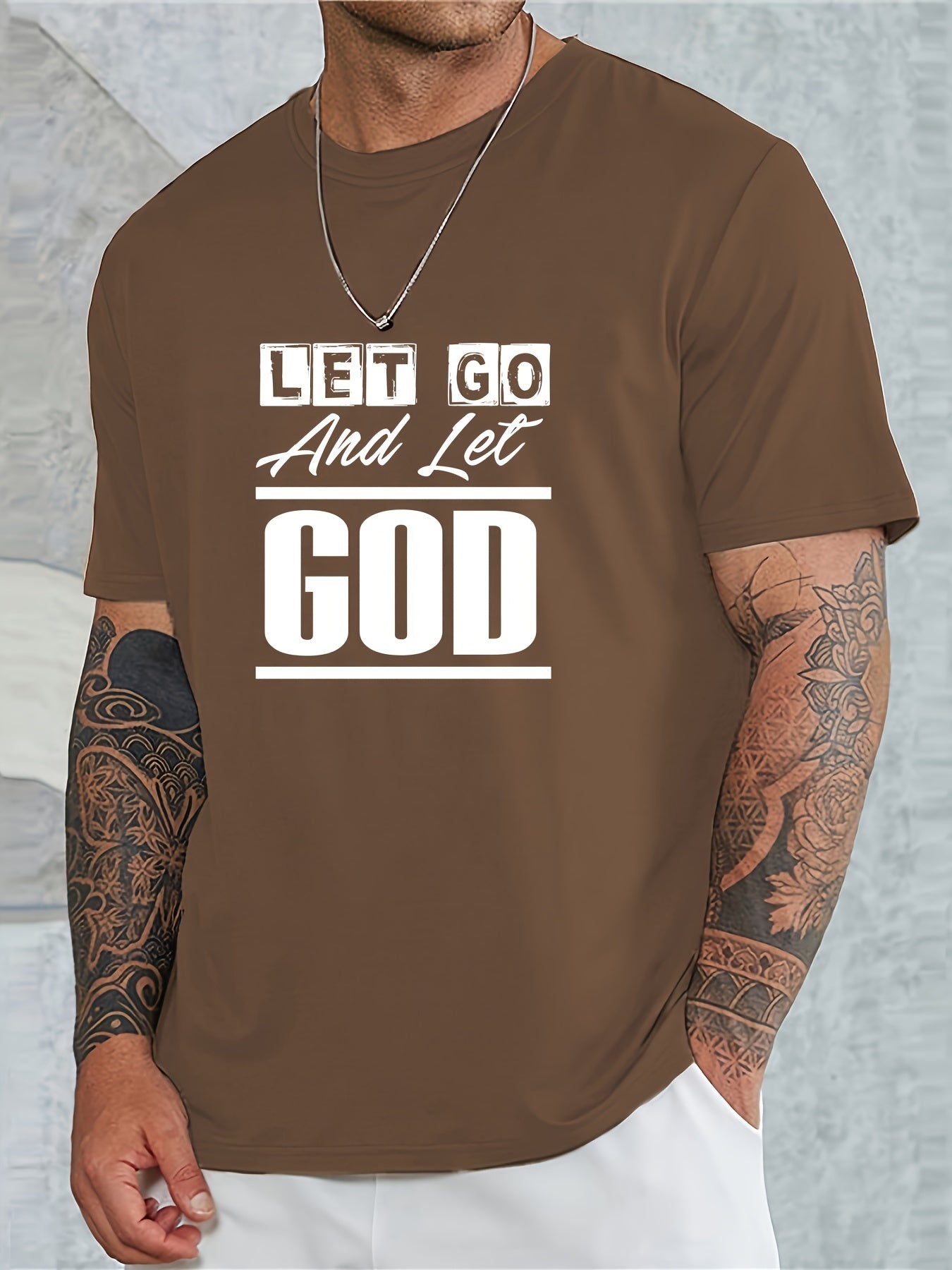 Let Go And Let God Men's Christian T-shirt claimedbygoddesigns