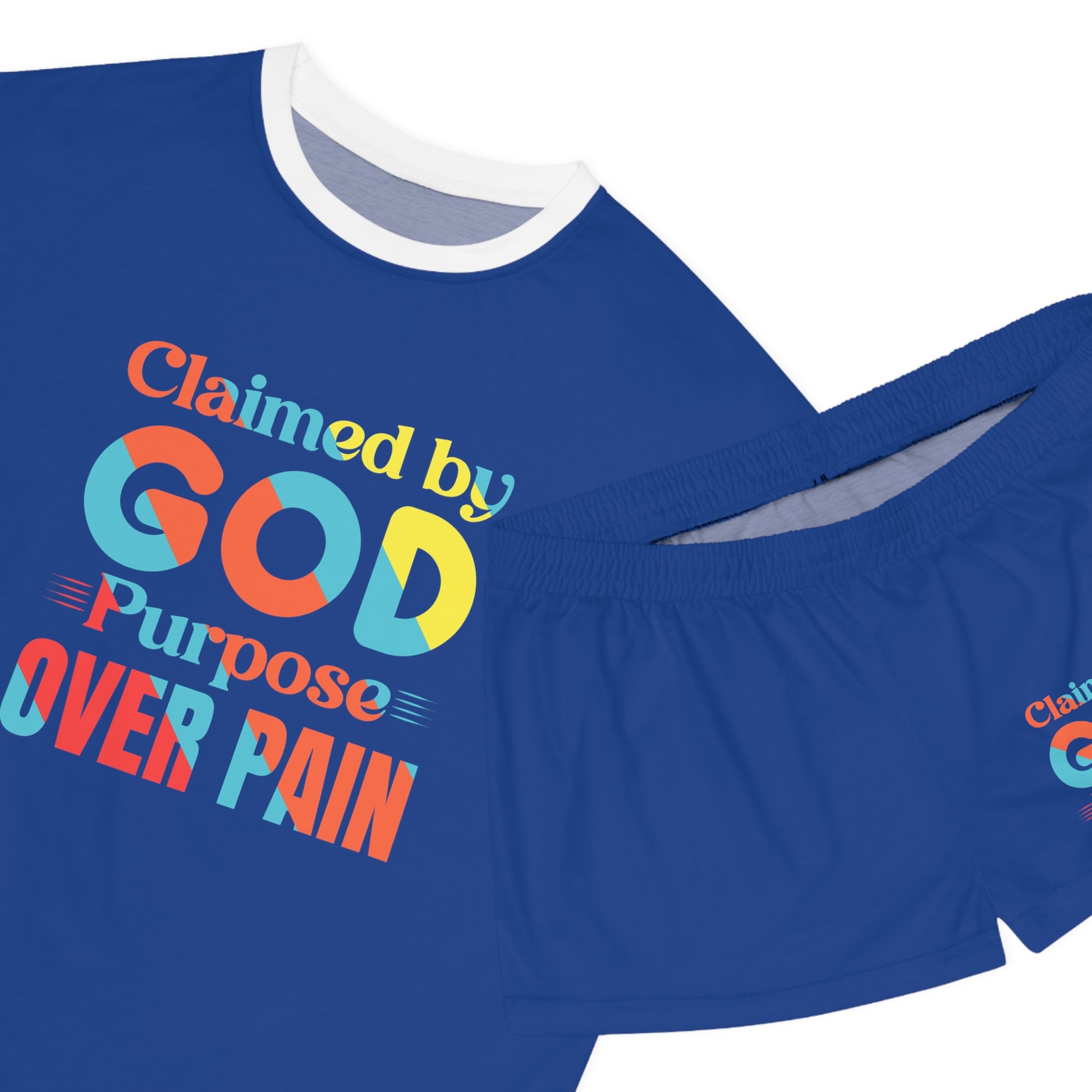 Claimed By God Purpose Over Pain Women's Christian Short Pajama Set Printify
