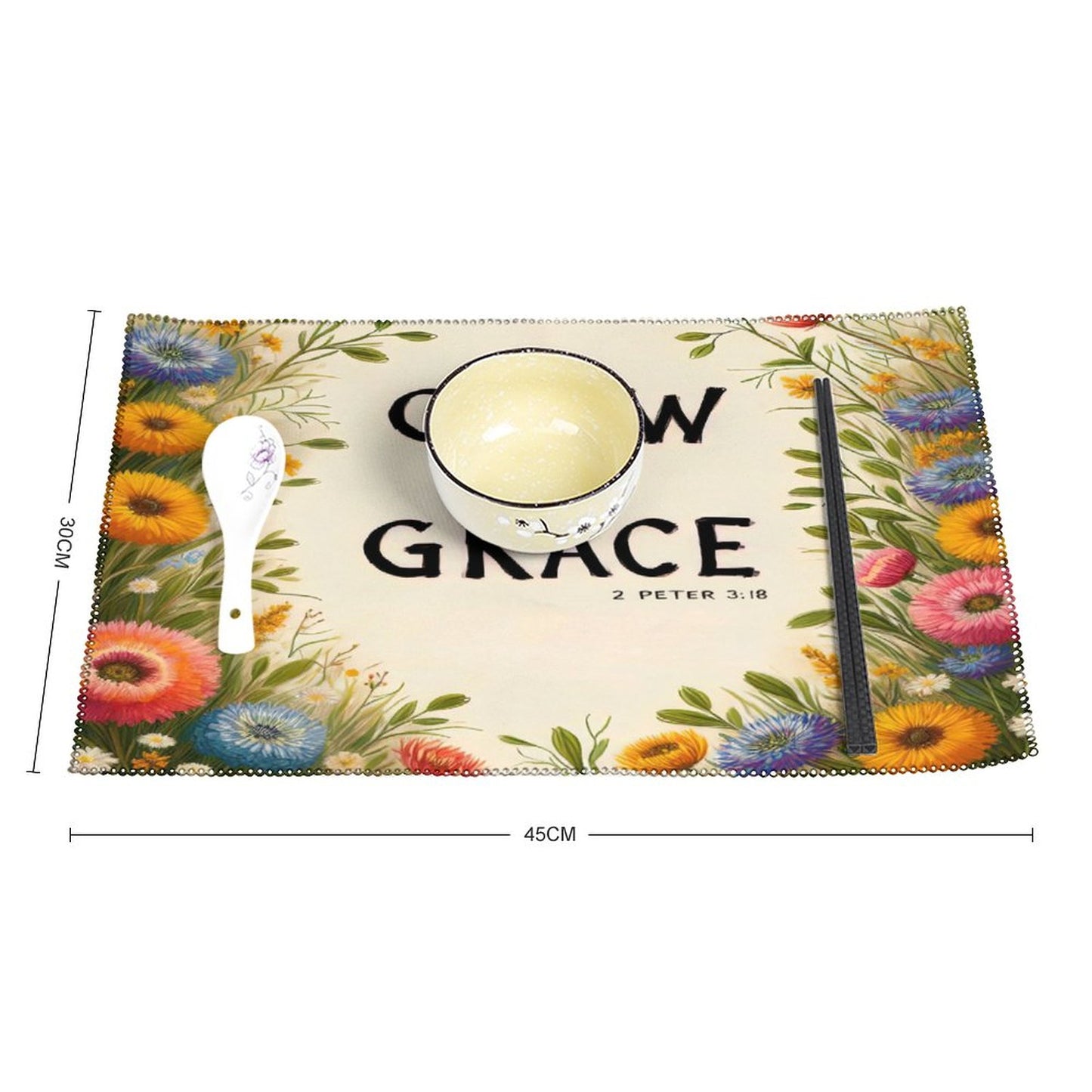 Grow In Grace Christian Table Placemat Set of 4