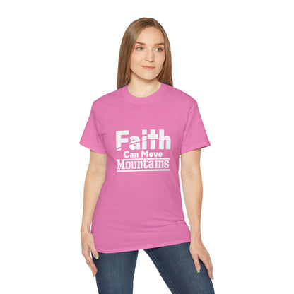 Faith Can Move Mountains Unisex Christian Ultra Cotton Tee Printify