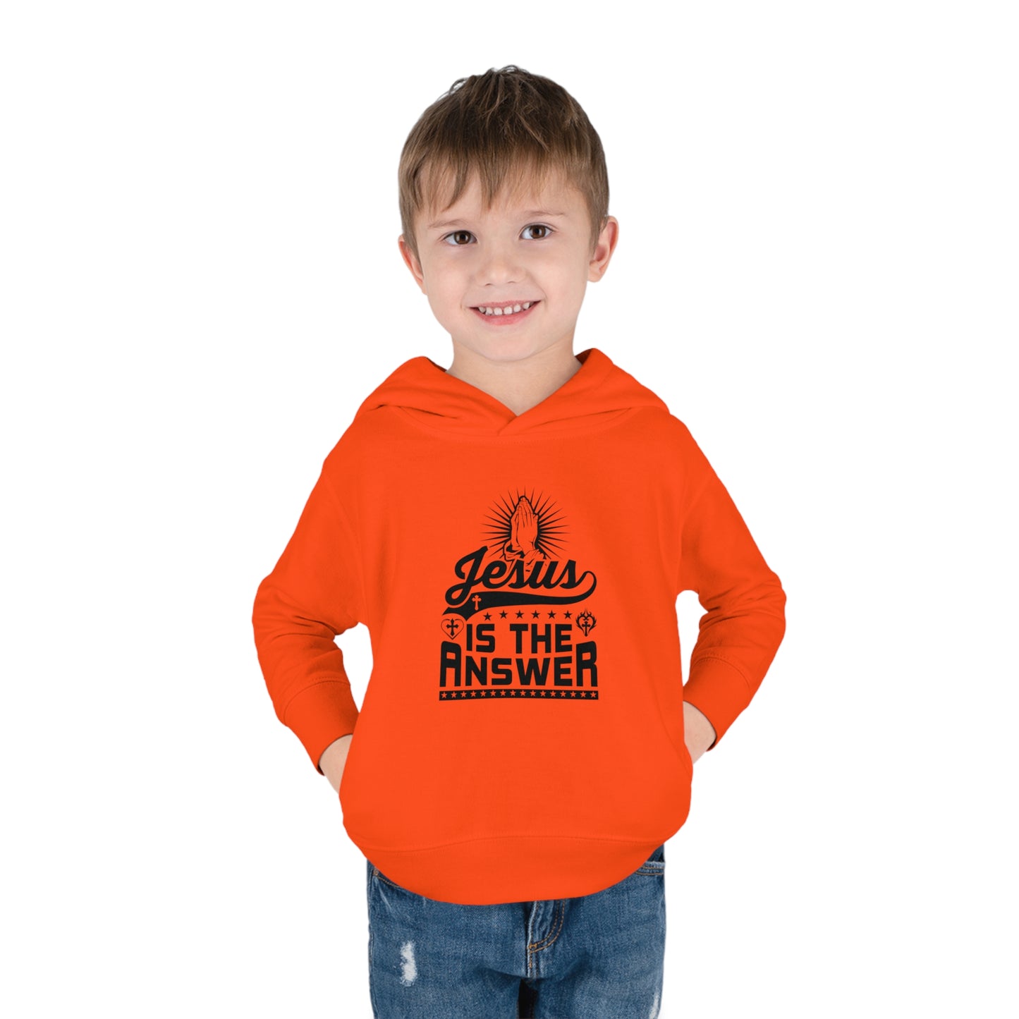 Jesus Is The Answer Christian Toddler Pullover Fleece Hooded Sweatshirt