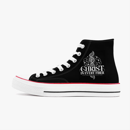 Christ In Every Fiber unisex Christian high-top canvas sneakers, view 4