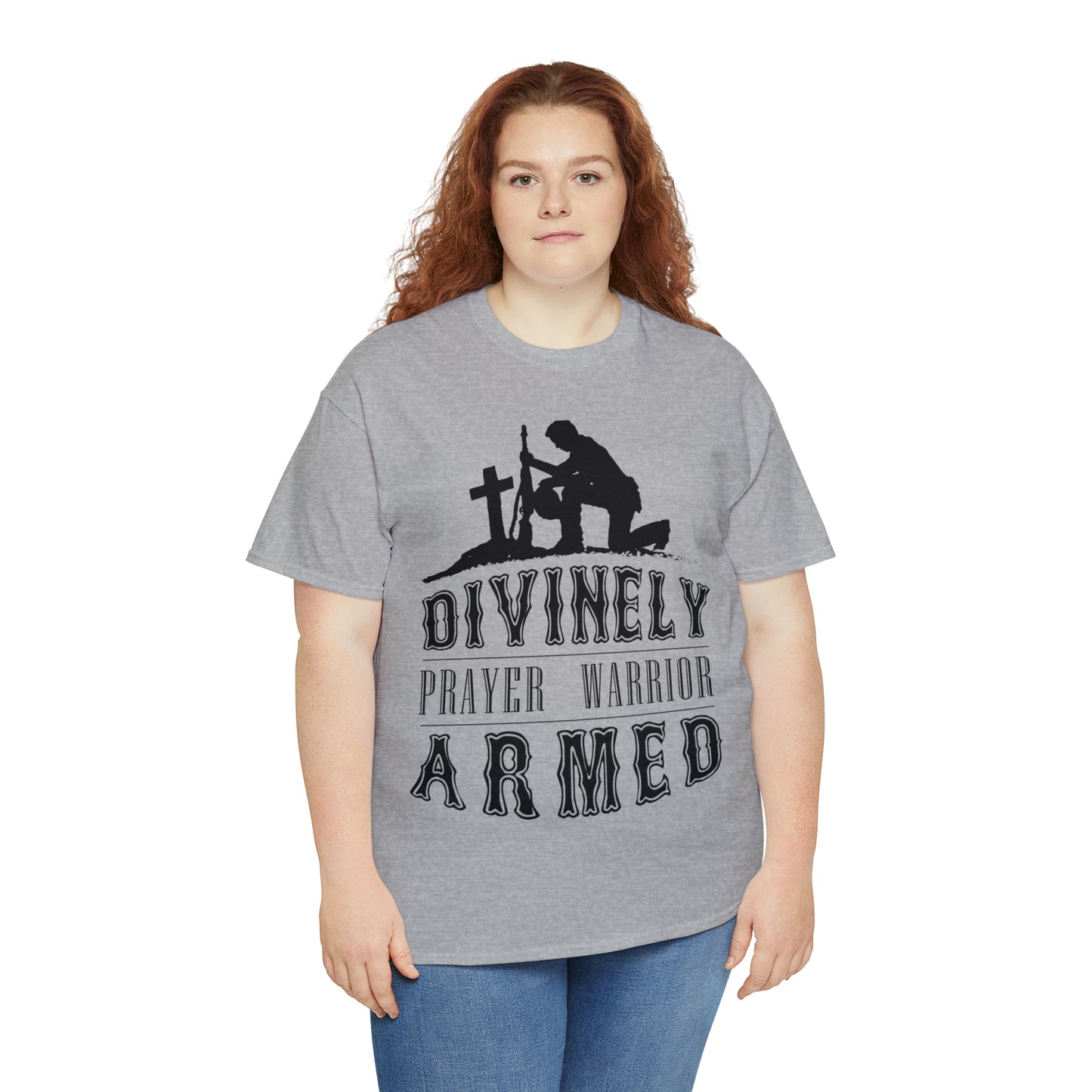 Divinely Armed Prayer Warrior Unisex Heavy Cotton Tee