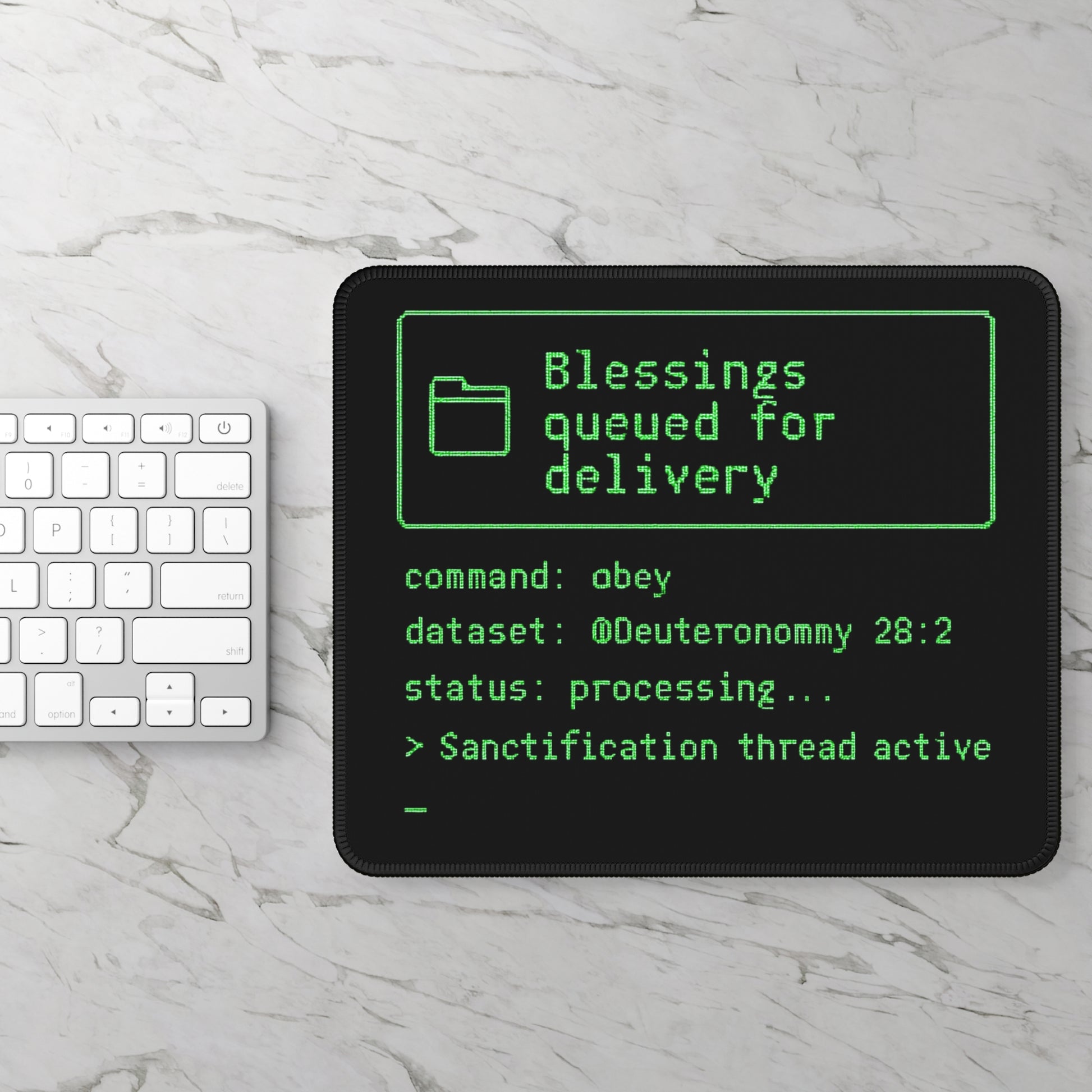 Christian Gaming Mouse Pad with Command Style, Cool Mousepad for Gamers, Gifts for Tech Enthusiasts, Unique Desk Accessories, Geeky Office Decor - ClaimedbyGodDesigns