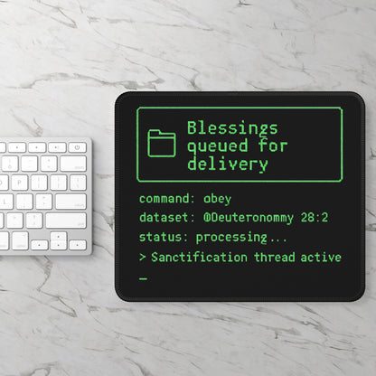 Christian Gaming Mouse Pad with Command Style, Cool Mousepad for Gamers, Gifts for Tech Enthusiasts, Unique Desk Accessories, Geeky Office Decor - ClaimedbyGodDesigns