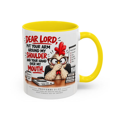 Christian Coffee Mug — "Dear Lord, Put Your Arm Around My Shoulder" Inspirational Ceramic Mug