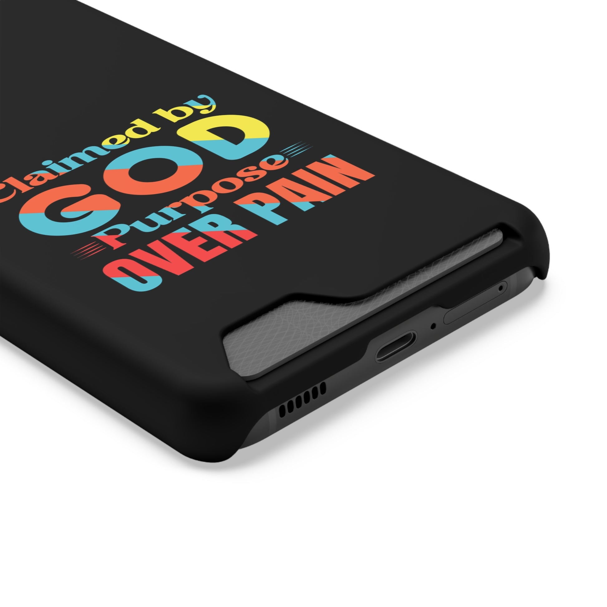 Claimed By God Purpose Over Pain Christian Phone Case With Card Holder Printify