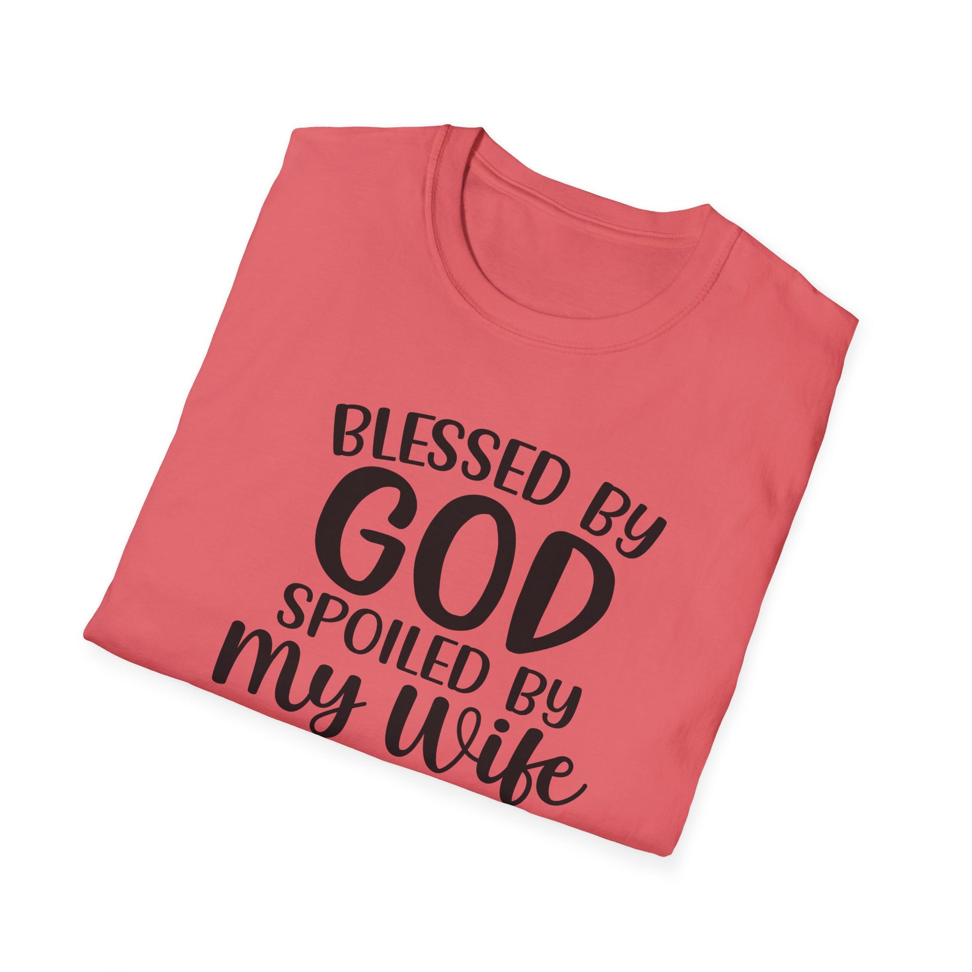 Blessed By God Spoiled By My Wife Protected By Both Men's Christian T-shirt Printify