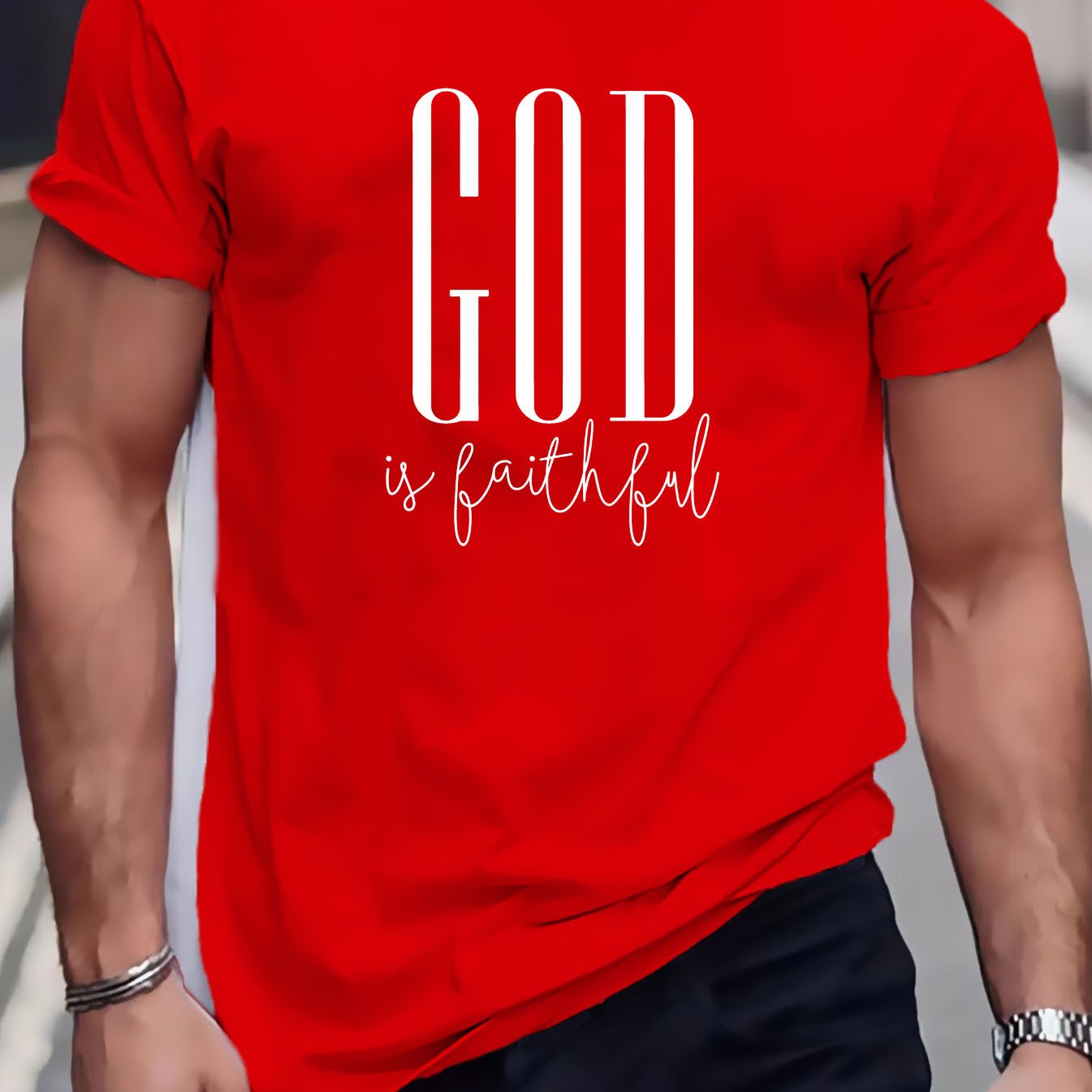 God Is Faithful Men's Christian T-shirt claimedbygoddesigns