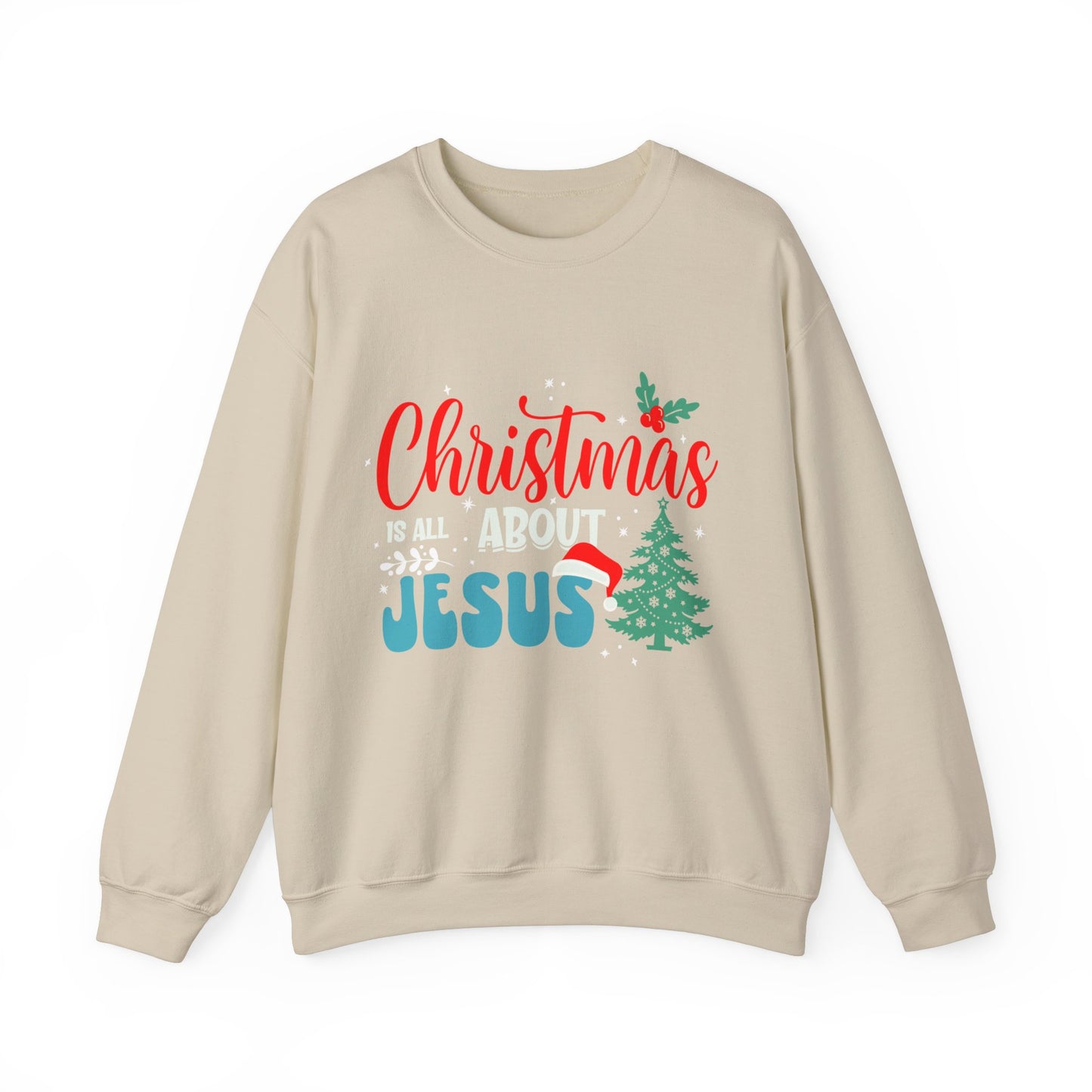 Christmas Is All About Jesus (Christmas Themed) Unisex Heavy Blend™ Crewneck Christian Sweatshirt