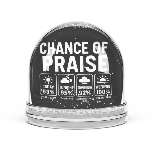 Christian Snow Globe, Religious Home Decor, Inspirational Gift, Christmas Decoration, Chance of Praise