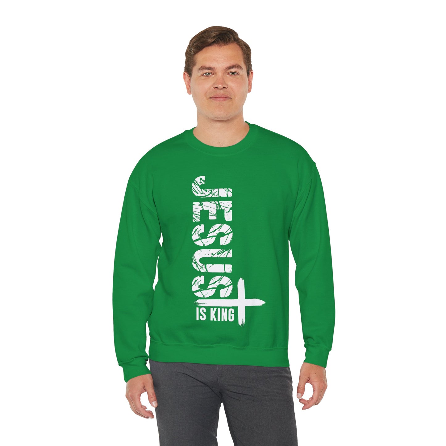 Jesus Is King Unisex Heavy Blend™ Crewneck Christian Sweatshirt