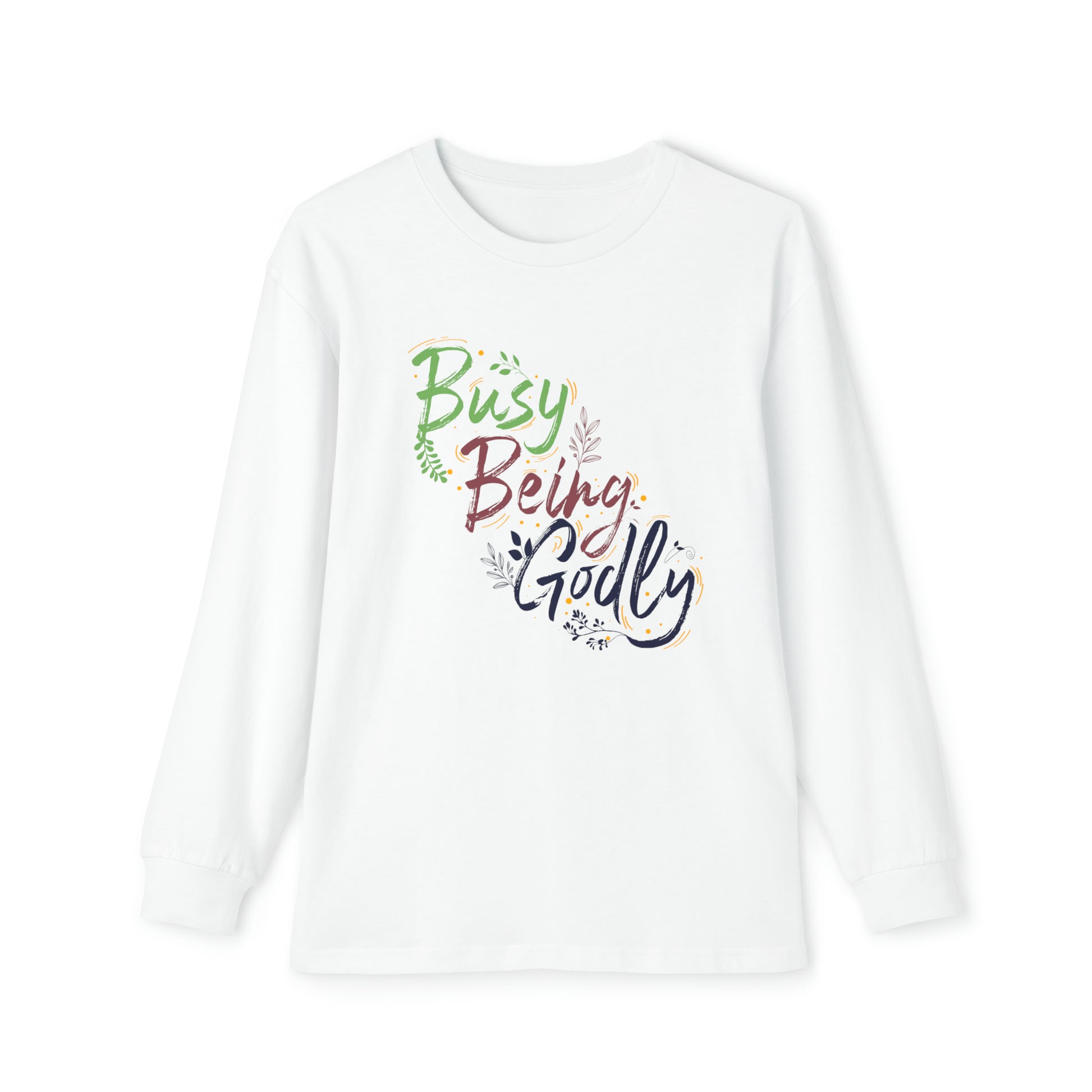 Busy Being Godly Youth Christian Long Sleeve Pajama Set Printify