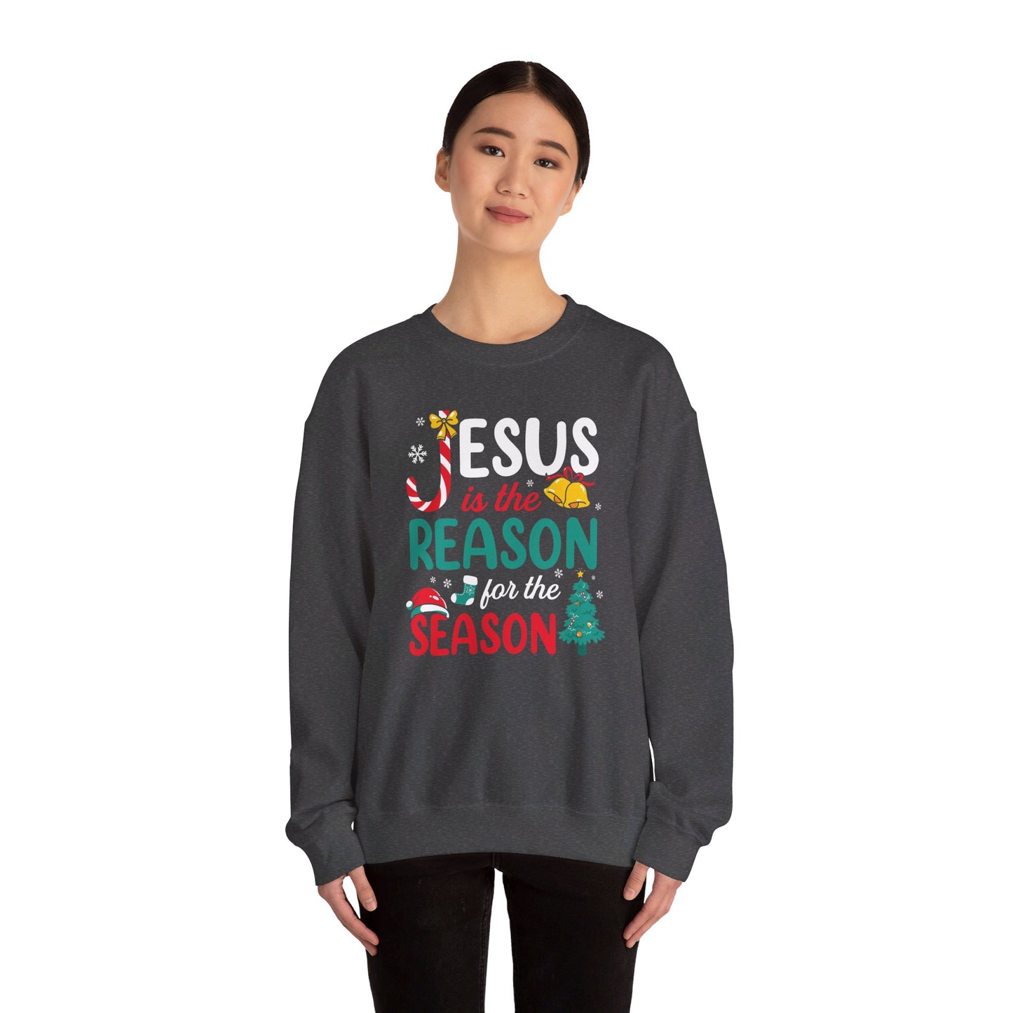 Jesus Is The Reason For The Season Christmas Unisex Heavy Blend™ Crewneck Christian Sweatshirt