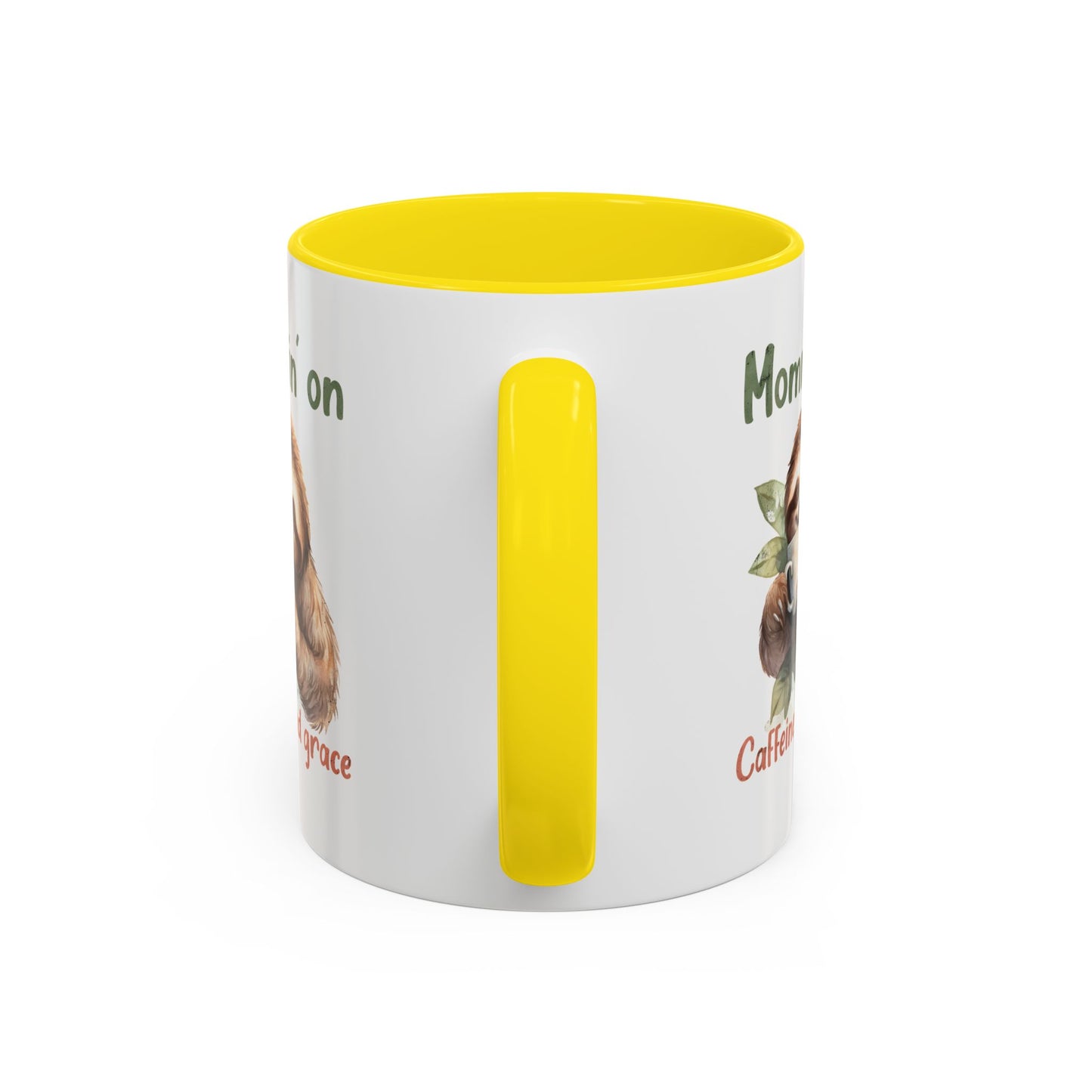 Sloth Mom Coffee Accent Mug - 'Mommin' on Caffeine and Grace' - Cute Gift for Christian Moms