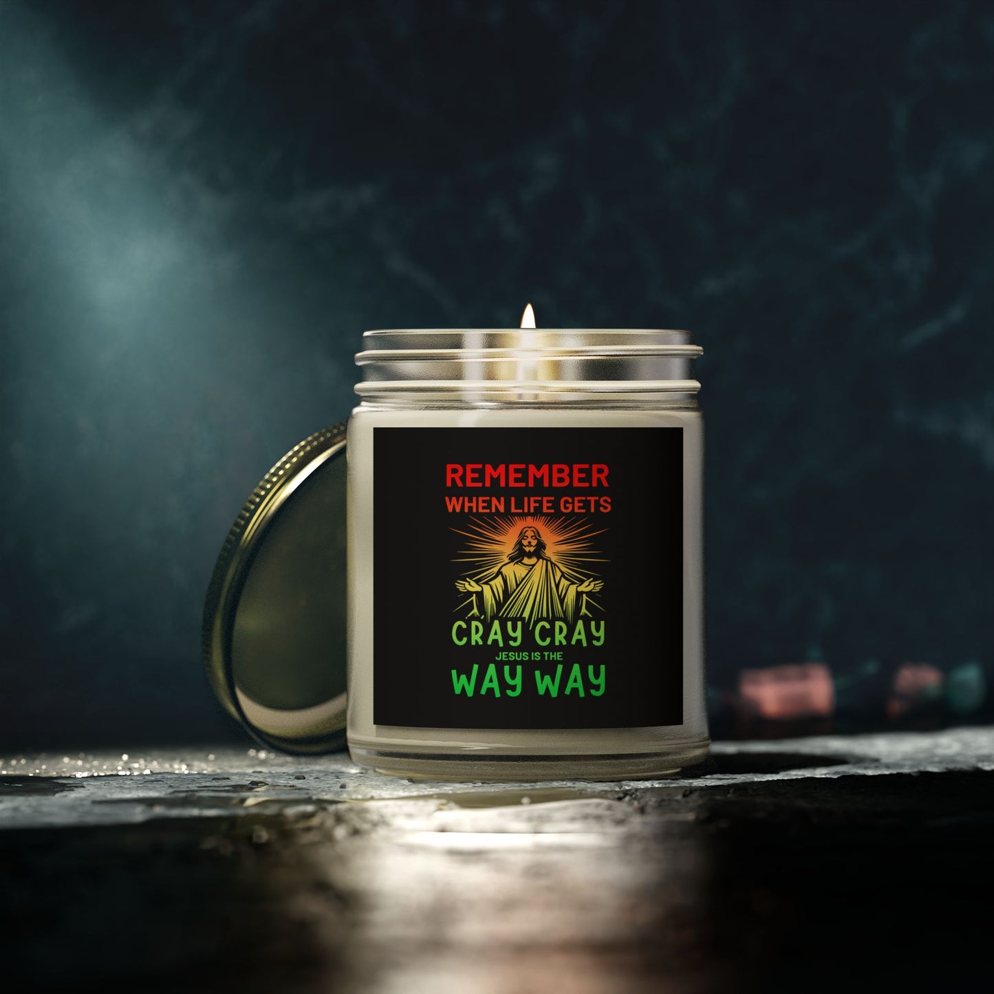 Remember When Life Gets Cray Cray Jesus Is The Way Way Christian Scented Candle (4oz, 9oz)