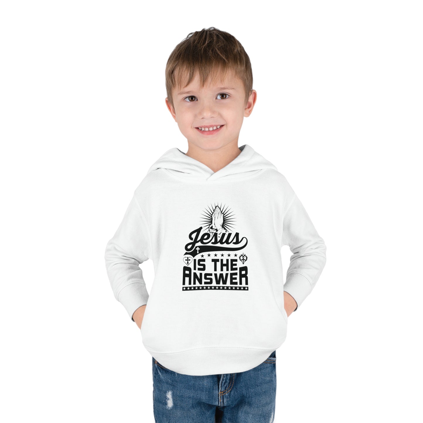 Jesus Is The Answer Christian Toddler Pullover Fleece Hooded Sweatshirt