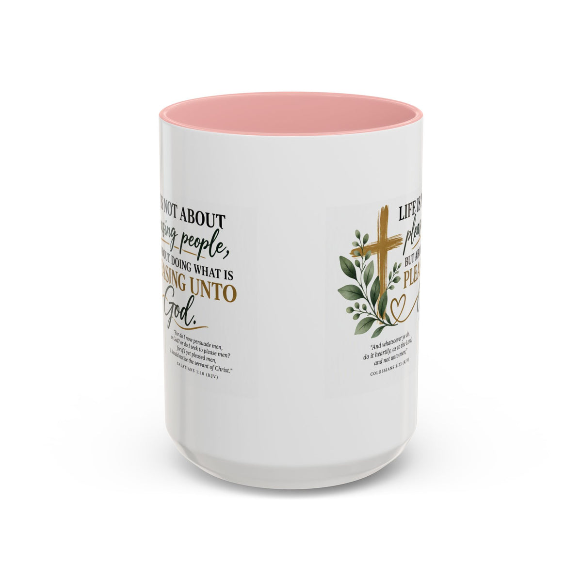 Christian Coffee Mug – "Pleasing Unto God" Inspirational Accent Mug (11/15oz)