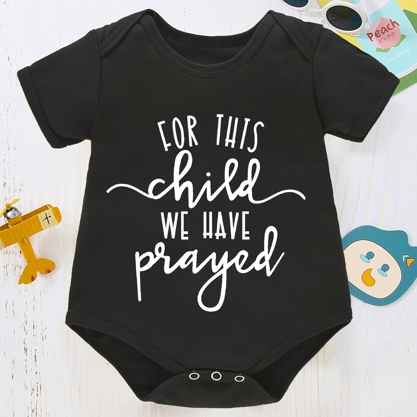 For This Child We Have Prayed Christian Baby Onesie claimedbygoddesigns