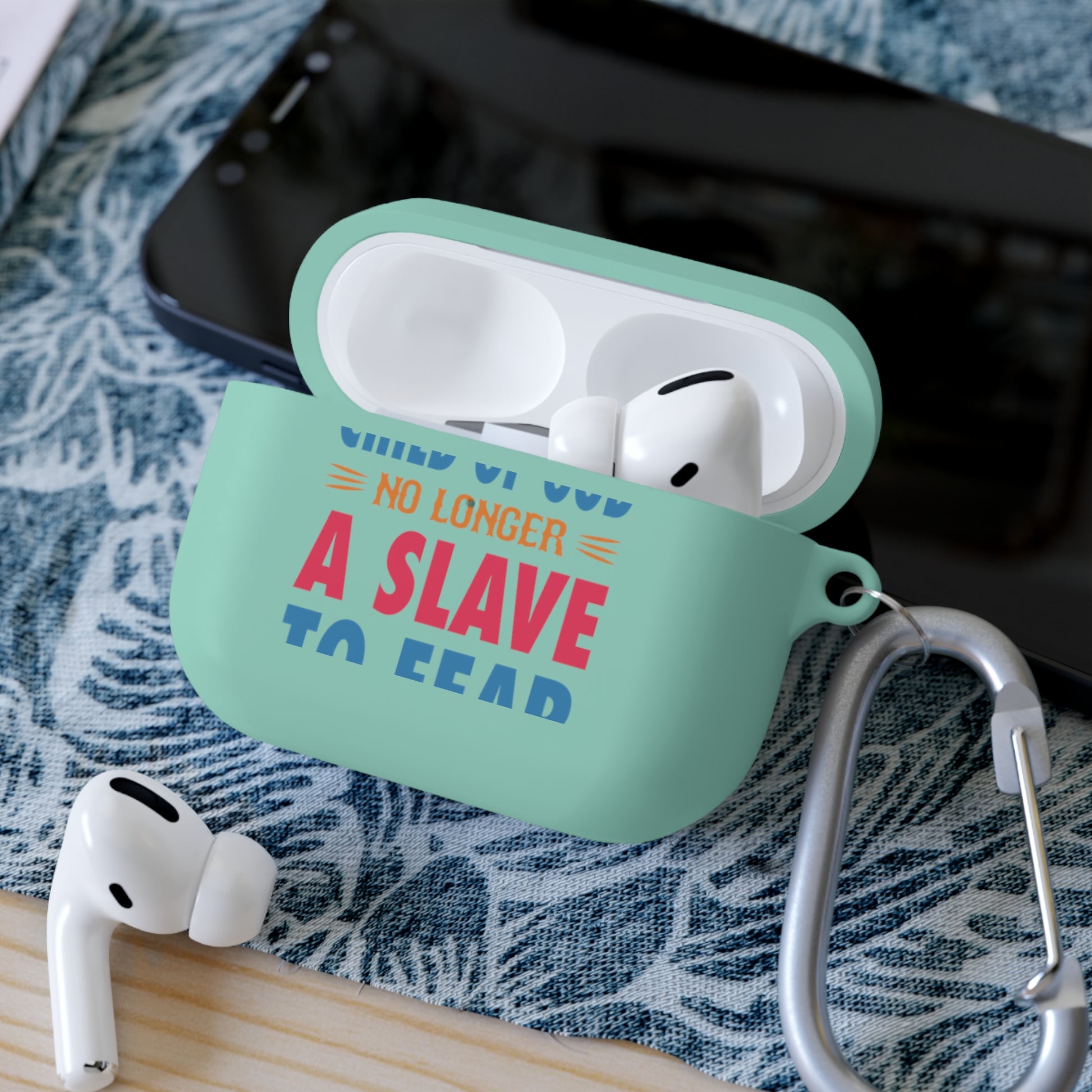 Child Of God No Longer A Slave To Fear Christian Airpod / Airpods Pro Case cover Printify