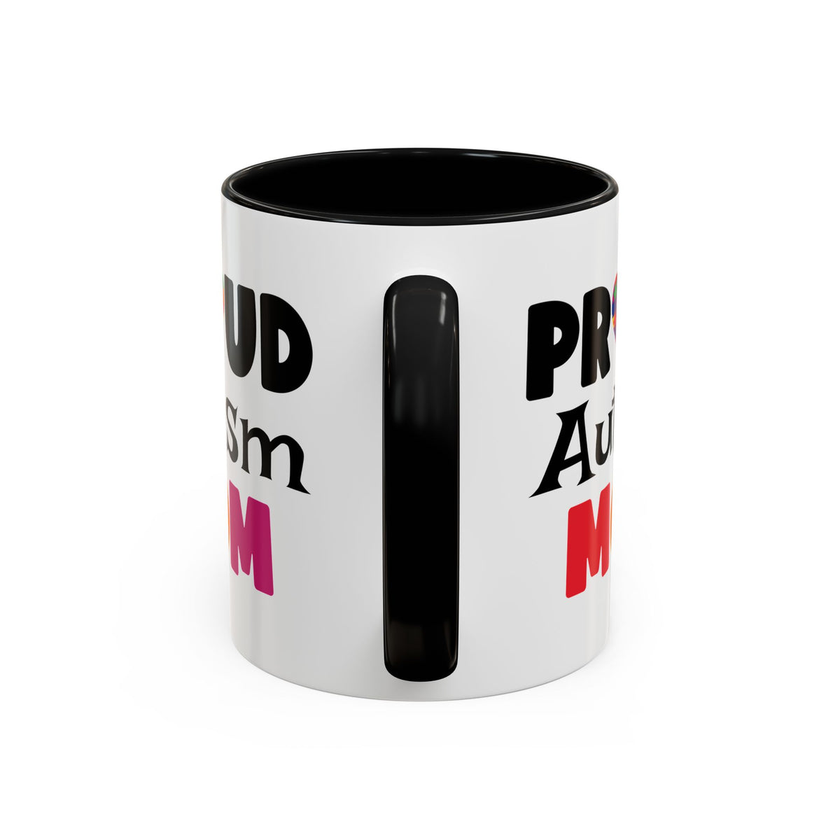 Proud Autism Mom Coffee Mug - Colorful Heart Design (11, 15oz)