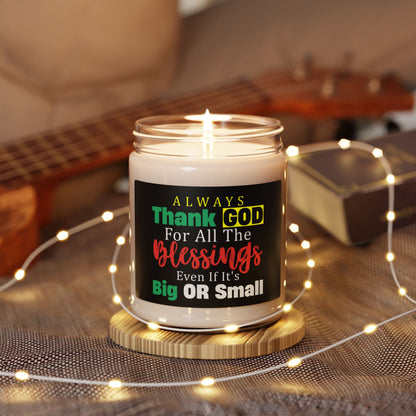 Gratitude Scented Soy Christian Candle - 'Thank Him For All The Blessings'