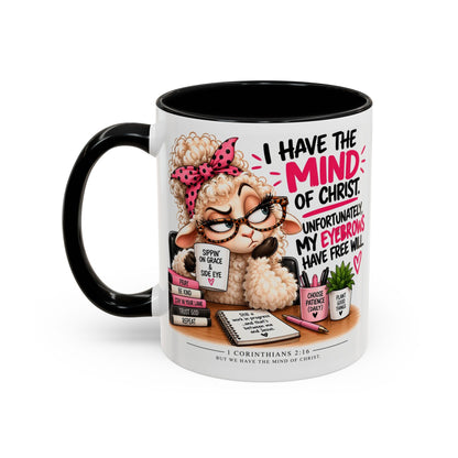 Christian Coffee Mug – "I Have the Mind of Christ" Funny Sheep Design (11/15 oz)