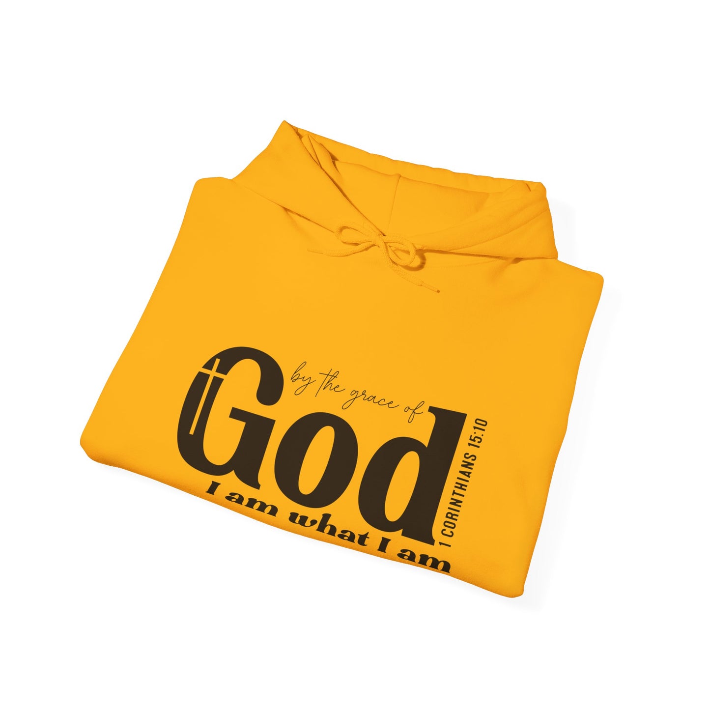 1 Corinthians 15:10 By The Grace Of God I Am What I Am Unisex Christian Pullover Hooded Sweatshirt