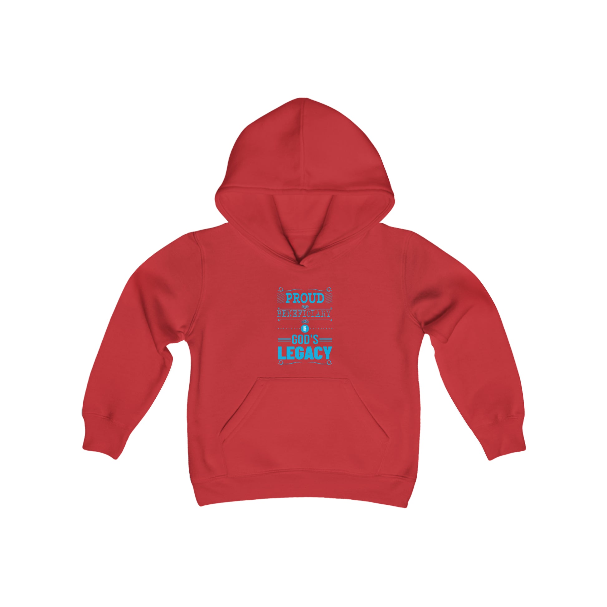 Proud Beneficiary Of God's Legacy Youth Heavy Blend Christian Hooded Sweatshirt Printify