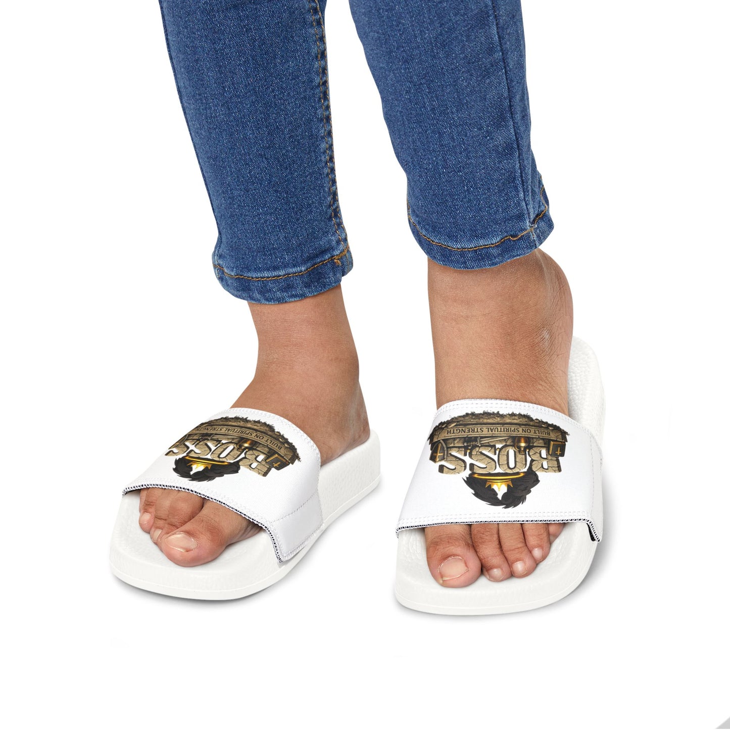 Youth 'Boss' Adjustable Strap Slide Christian Sandals