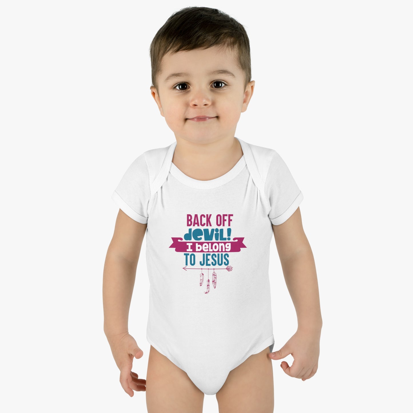 Back Off Devil I Belong To Jesus Christian Baby Onesie Printify