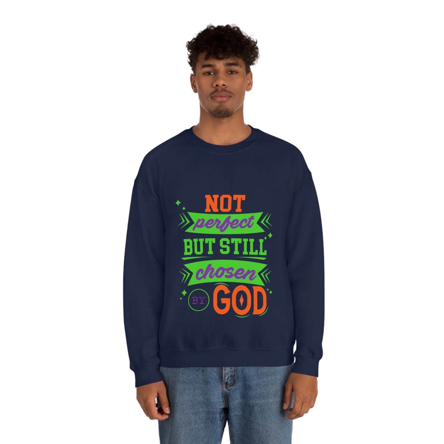 Not Perfect But Still Chosen By God Unisex Heavy Blend™ Crewneck Sweatshirt