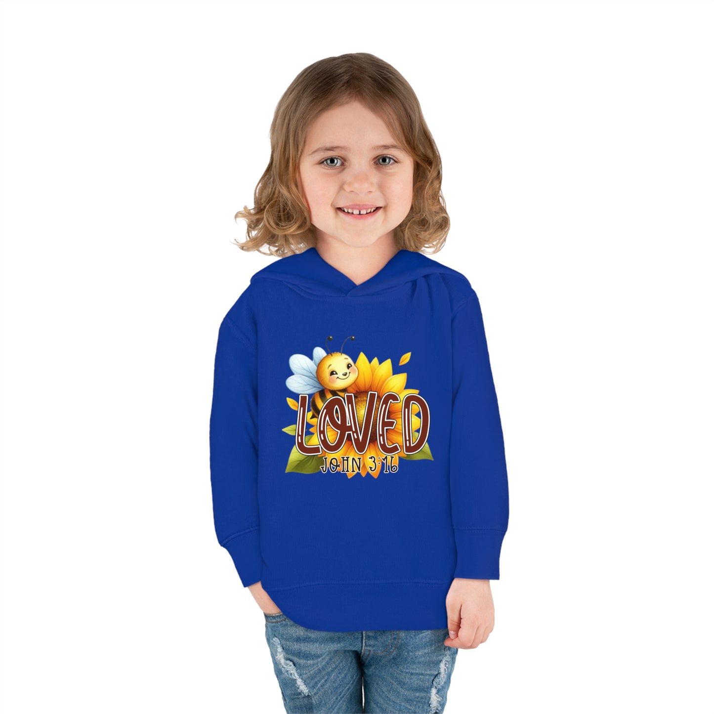 John 3:16 Loved Christian Toddler Pullover Fleece Hooded Sweatshirt