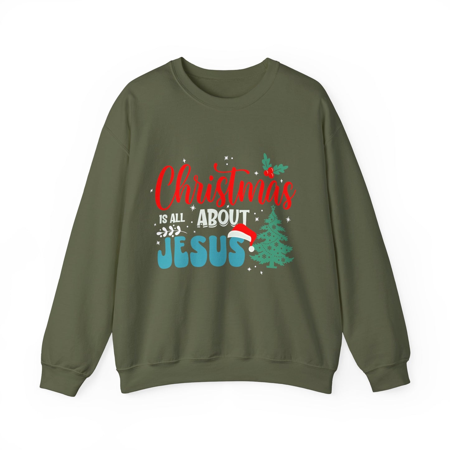 Christmas Is All About Jesus (Christmas Themed) Unisex Heavy Blend™ Crewneck Christian Sweatshirt