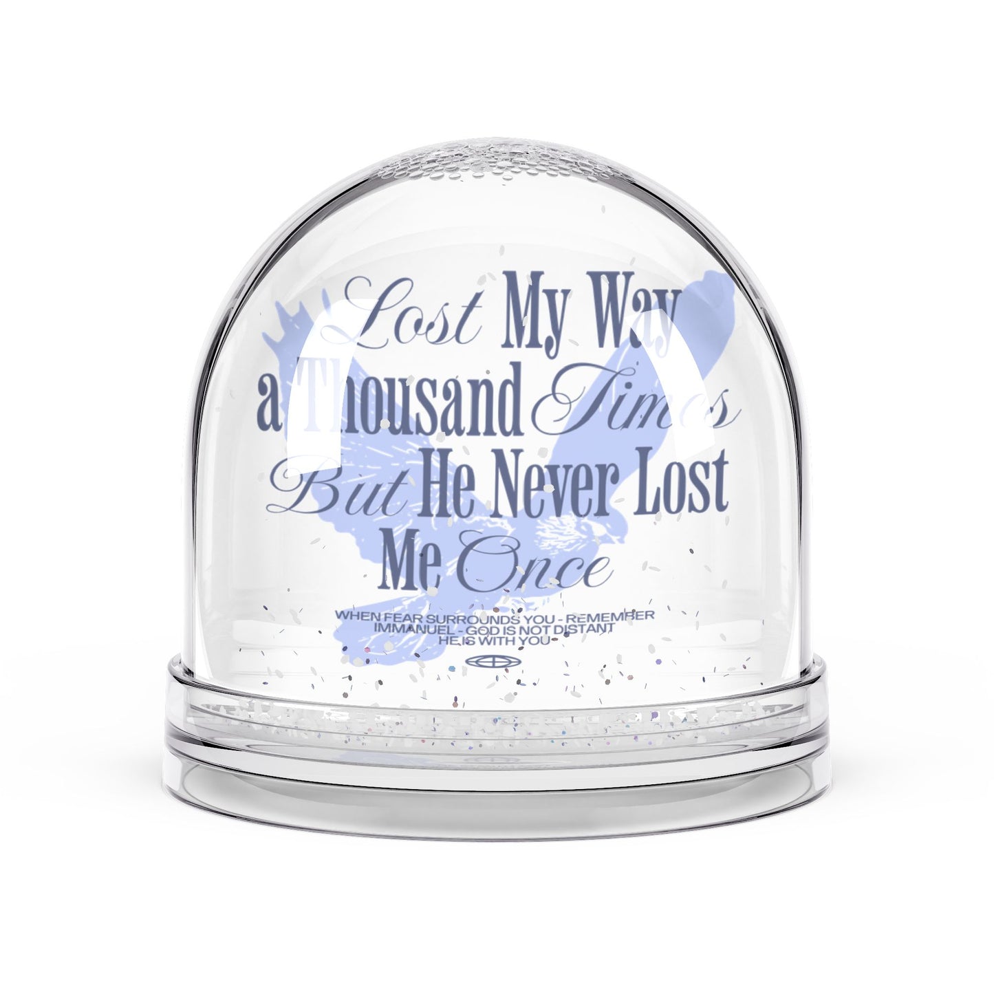 Christian Snow Globe, Religious Home Decor, Inspirational Gift, Christmas Decoration, He Never Lost Me - ClaimedbyGodDesigns